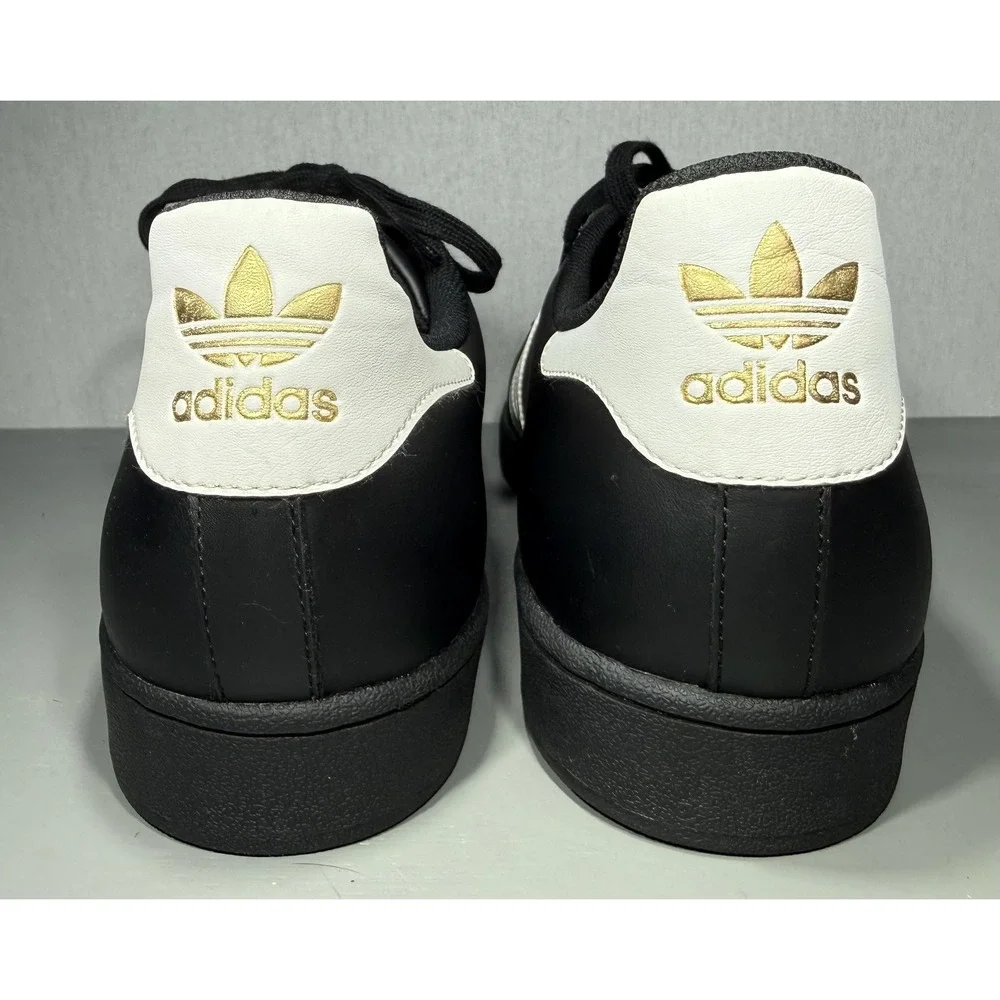 Adidas Superstar Shoes Mens Size 20 Black White Leather Shell Toe B27140 Classic - Picture 7 of 11